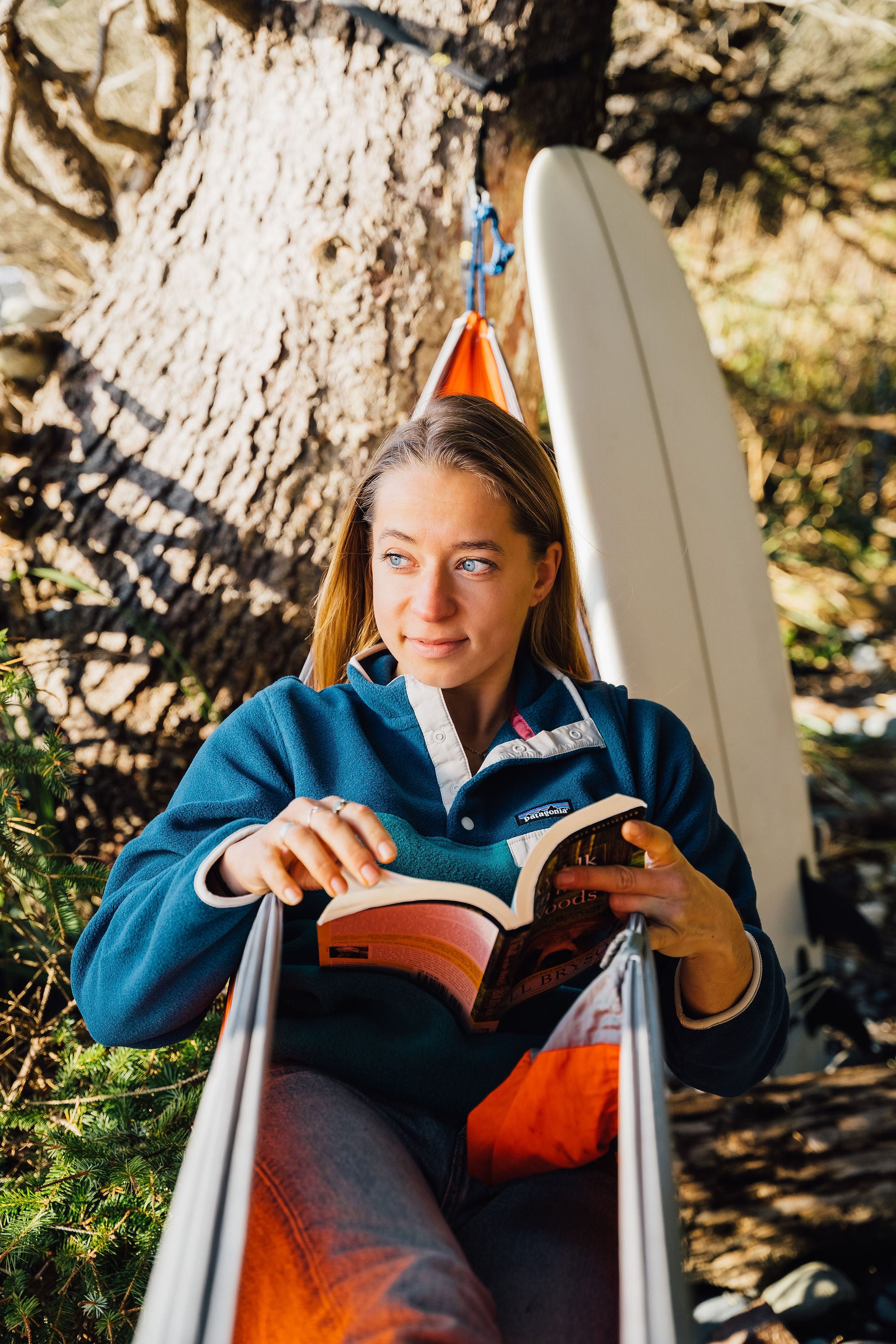 A woman in a hammock