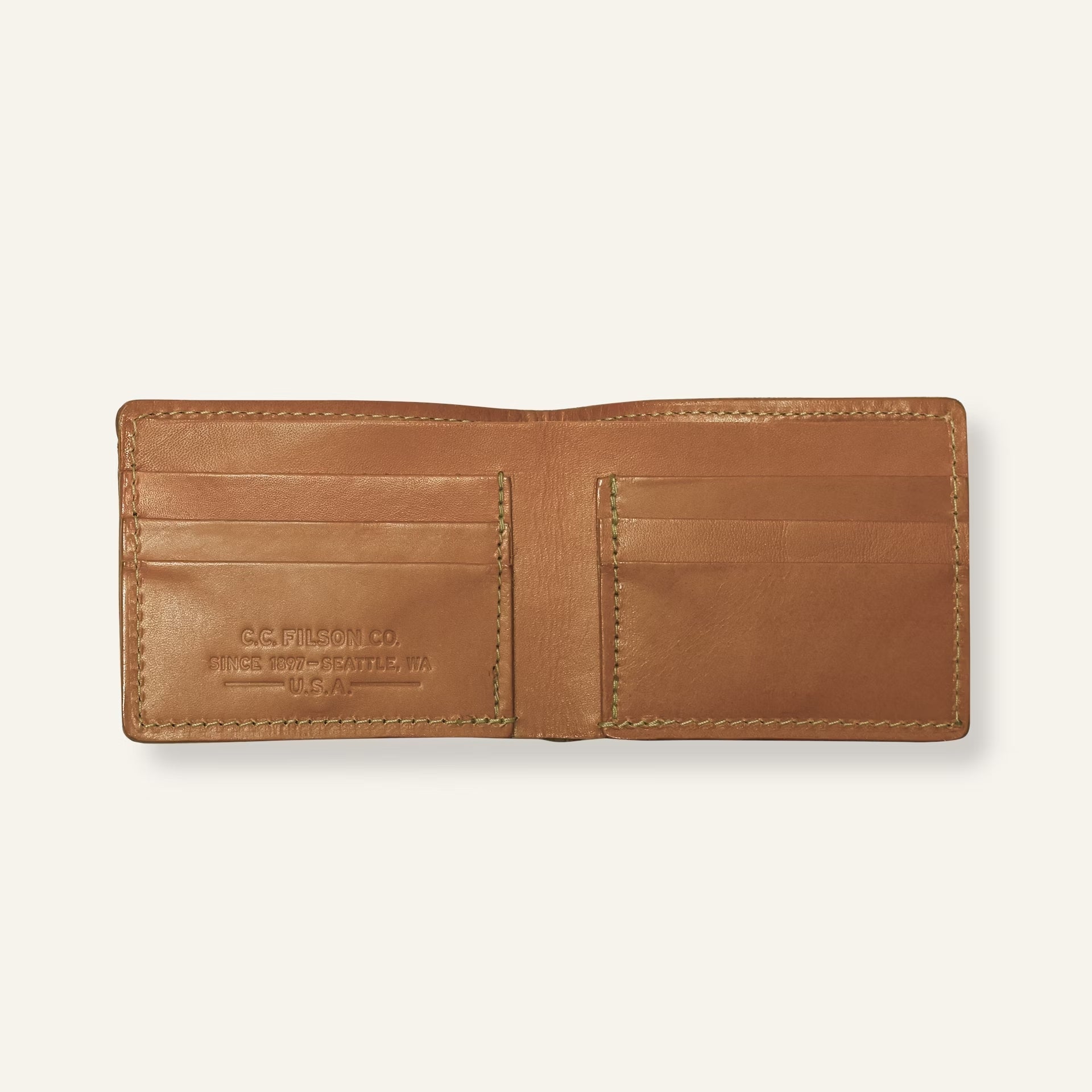 Portefeuille à deux volets en cuir Bridle