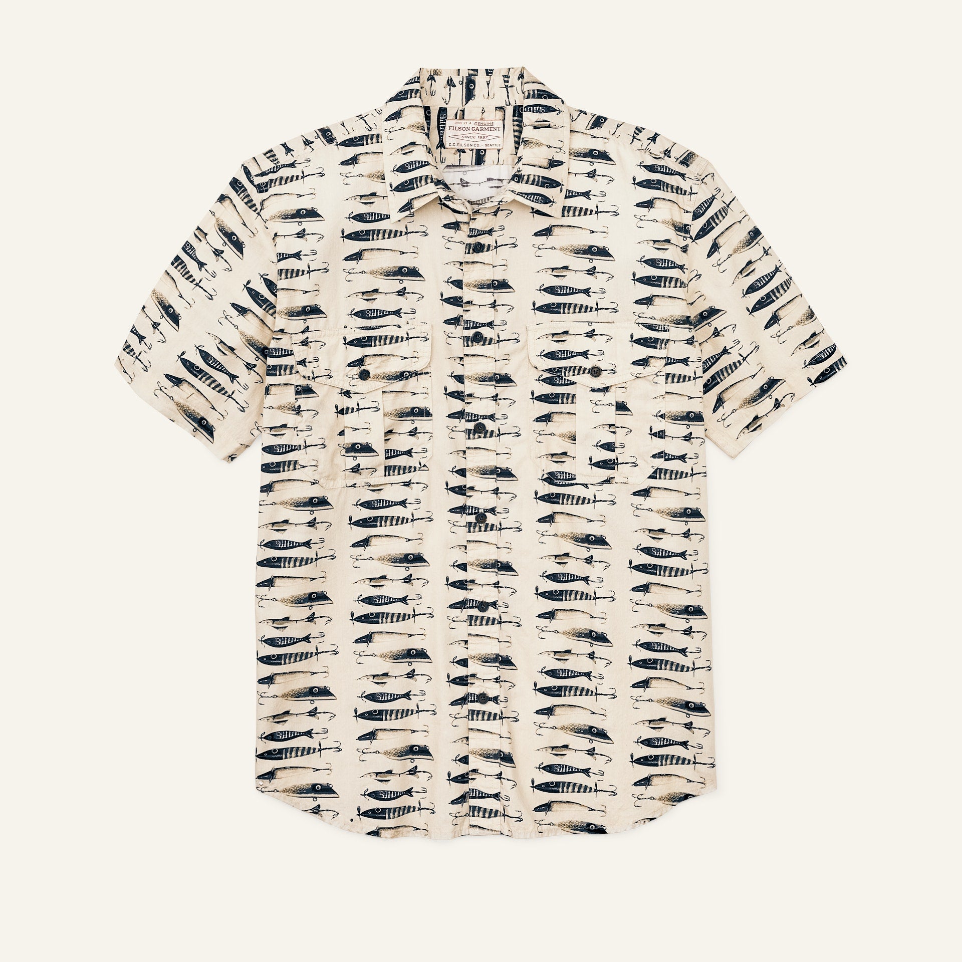 Filson's Washed Short Sleeve Feather Cloth Shirt