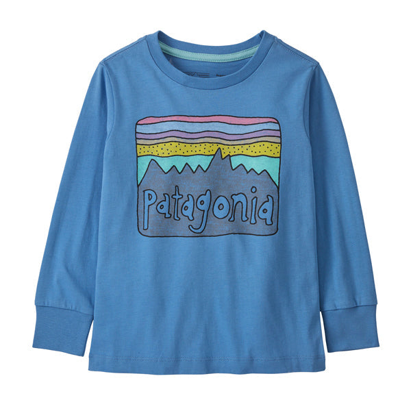 Baby Long-Sleeved Regenerative Organic Certified Cotton Fitz Roy Skies T-Shirt - Sale