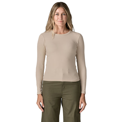 Women's Long Sleeved Rib Knit Top