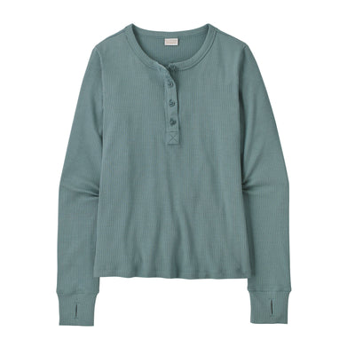 Women's Long Sleeved Rib Knit Henley