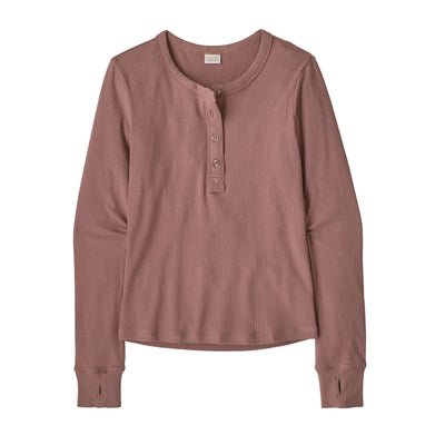 Women's Long Sleeved Rib Knit Henley