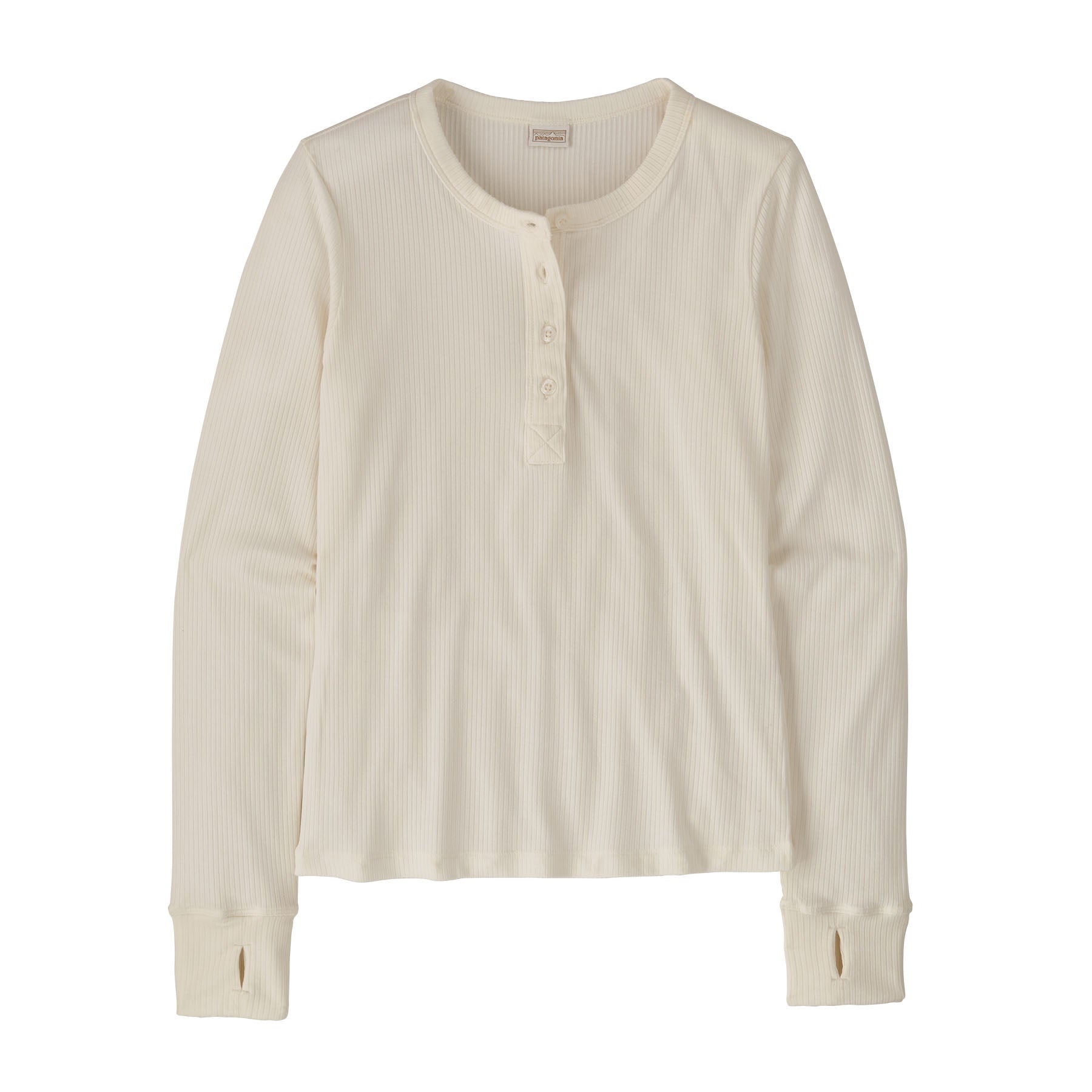 Women's Long Sleeved Rib Knit Henley