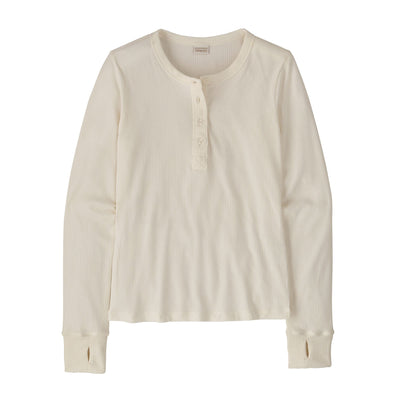 Women's Long Sleeved Rib Knit Henley